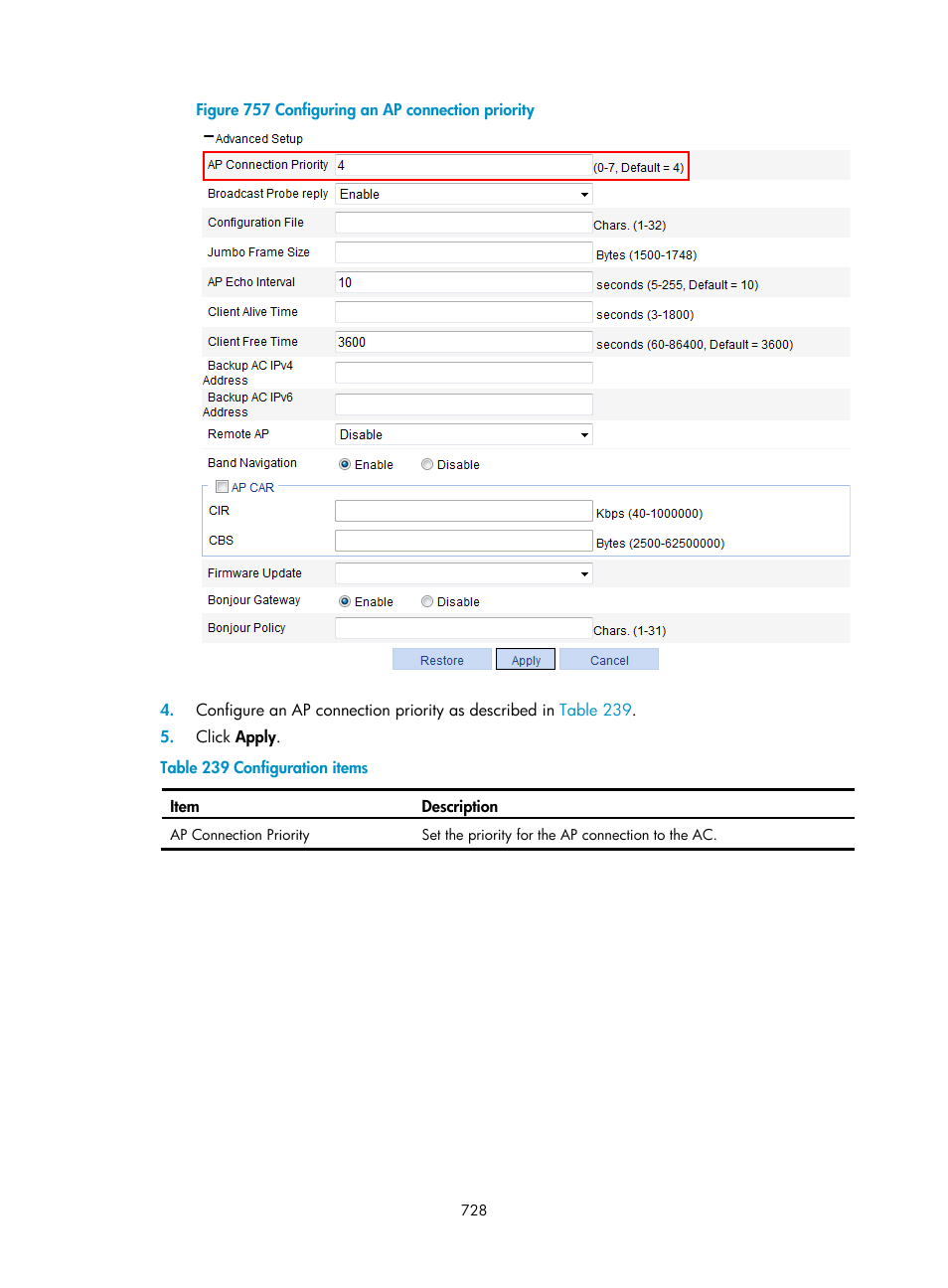 H3C Technologies H3C WX3000E Series Wireless Switches User Manual | Page 749 / 965