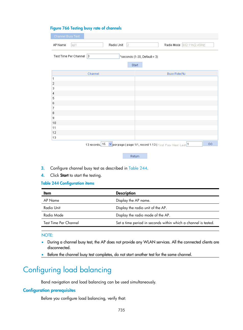 Configuring load balancing, Configuration prerequisites | H3C Technologies H3C WX3000E Series Wireless Switches User Manual | Page 756 / 965
