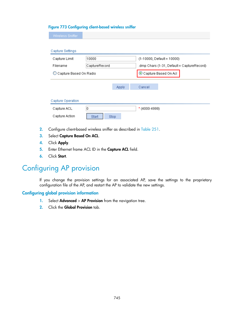 Configuring ap provision, Configuring global provision information | H3C Technologies H3C WX3000E Series Wireless Switches User Manual | Page 766 / 965