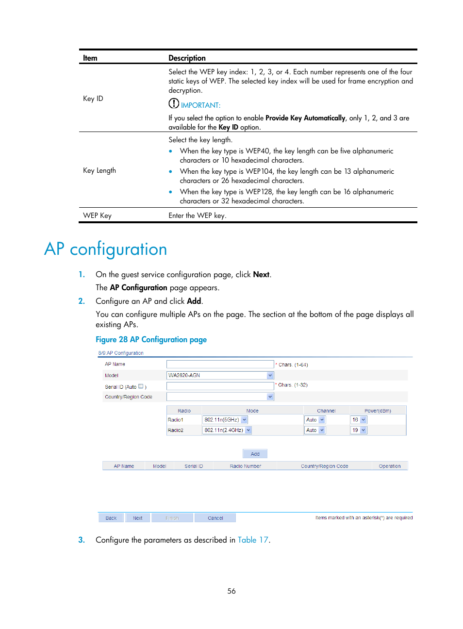 Ap configuration | H3C Technologies H3C WX3000E Series Wireless Switches User Manual | Page 77 / 965