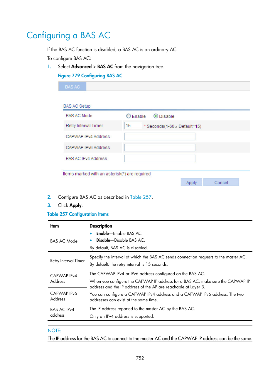 Configuring a bas ac | H3C Technologies H3C WX3000E Series Wireless Switches User Manual | Page 773 / 965