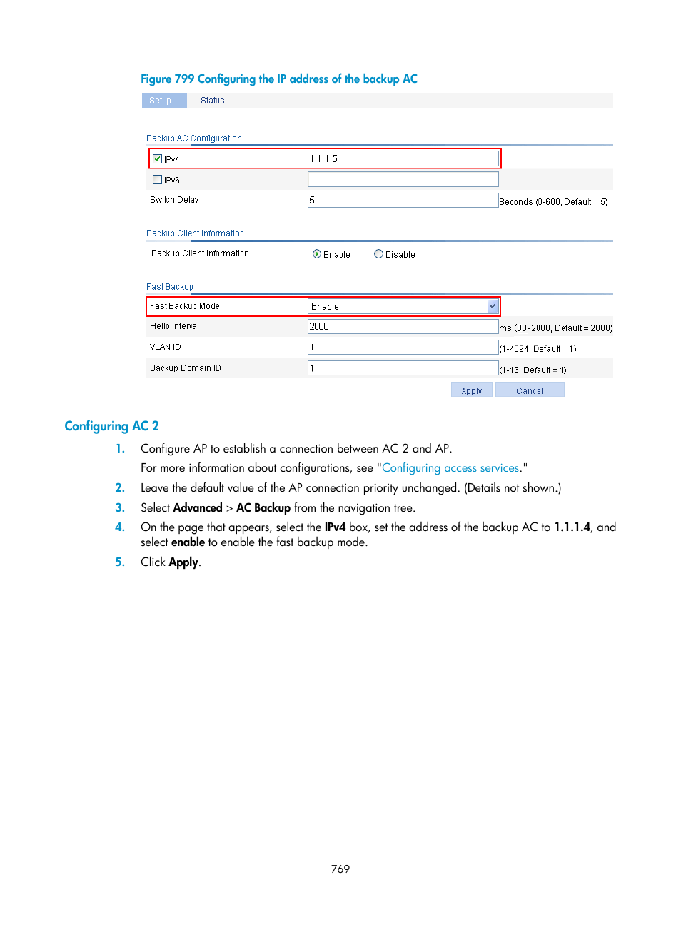 Configuring ac 2 | H3C Technologies H3C WX3000E Series Wireless Switches User Manual | Page 790 / 965