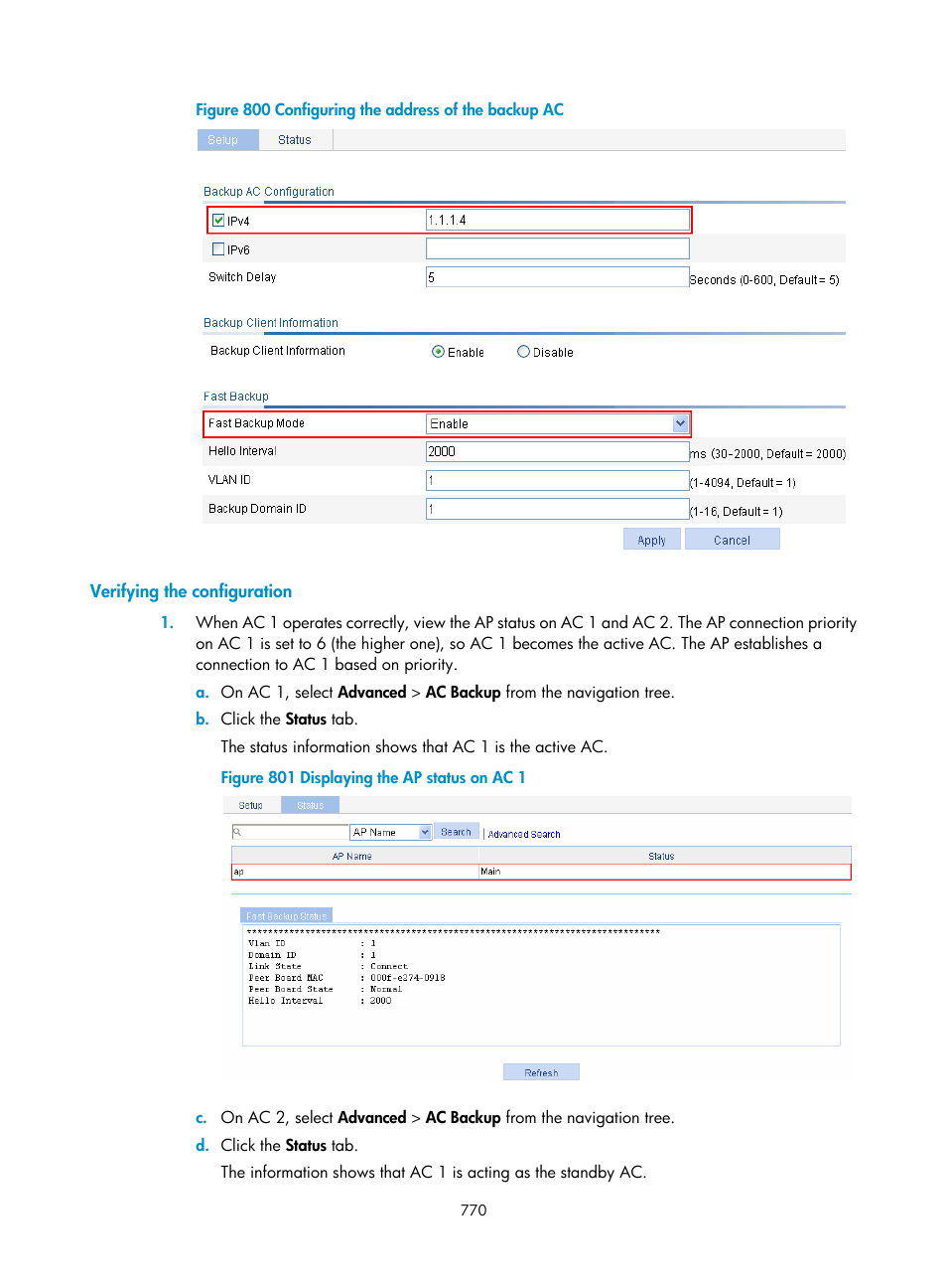 Verifying the configuration | H3C Technologies H3C WX3000E Series Wireless Switches User Manual | Page 791 / 965