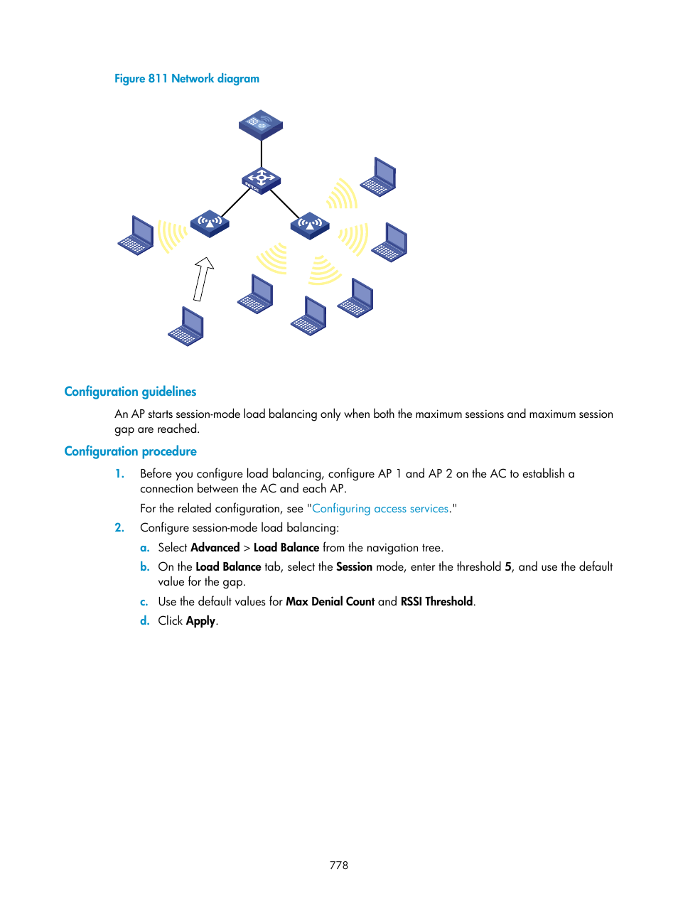 Configuration guidelines, Configuration procedure | H3C Technologies H3C WX3000E Series Wireless Switches User Manual | Page 799 / 965