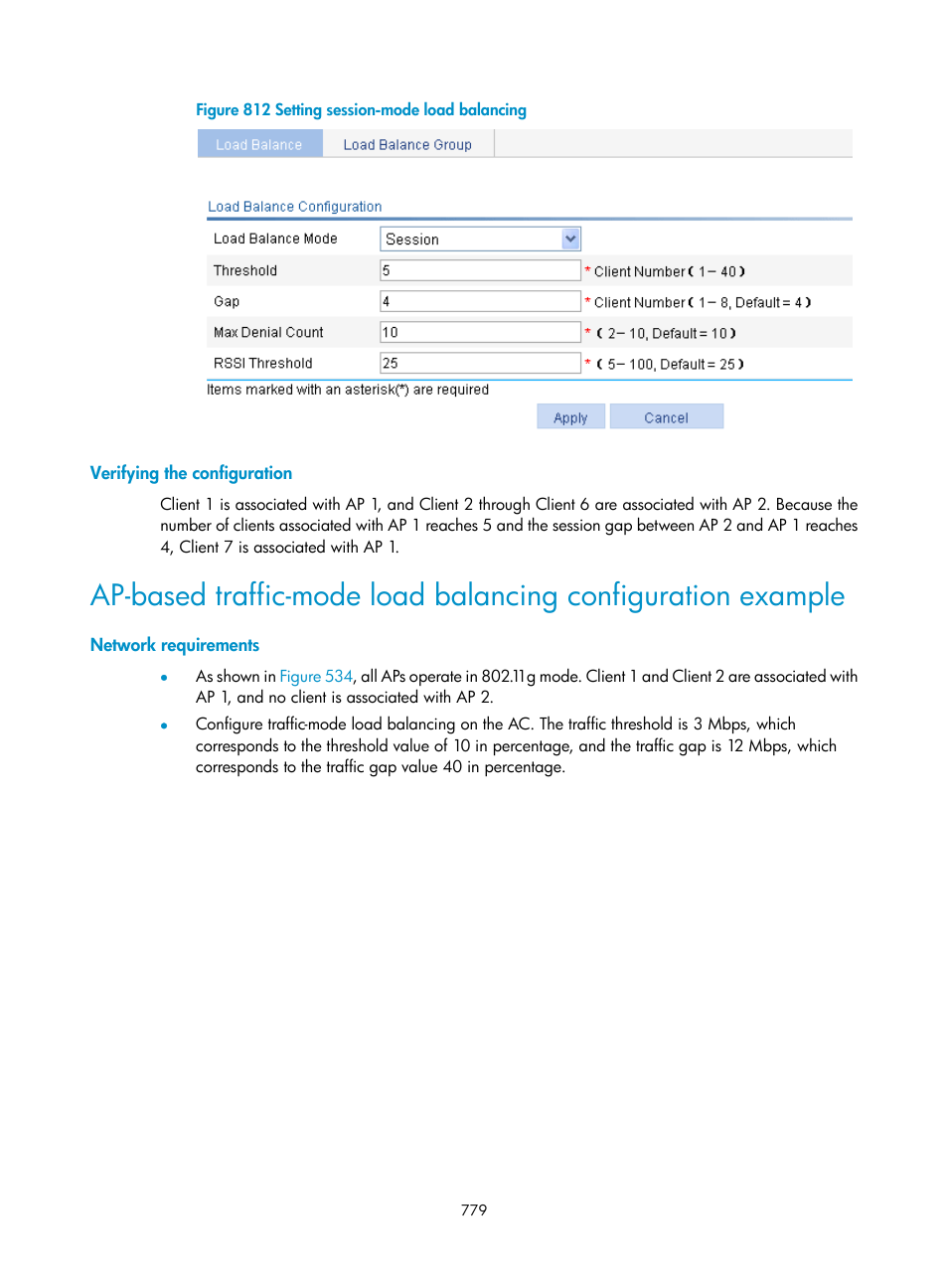 Verifying the configuration, Network requirements | H3C Technologies H3C WX3000E Series Wireless Switches User Manual | Page 800 / 965