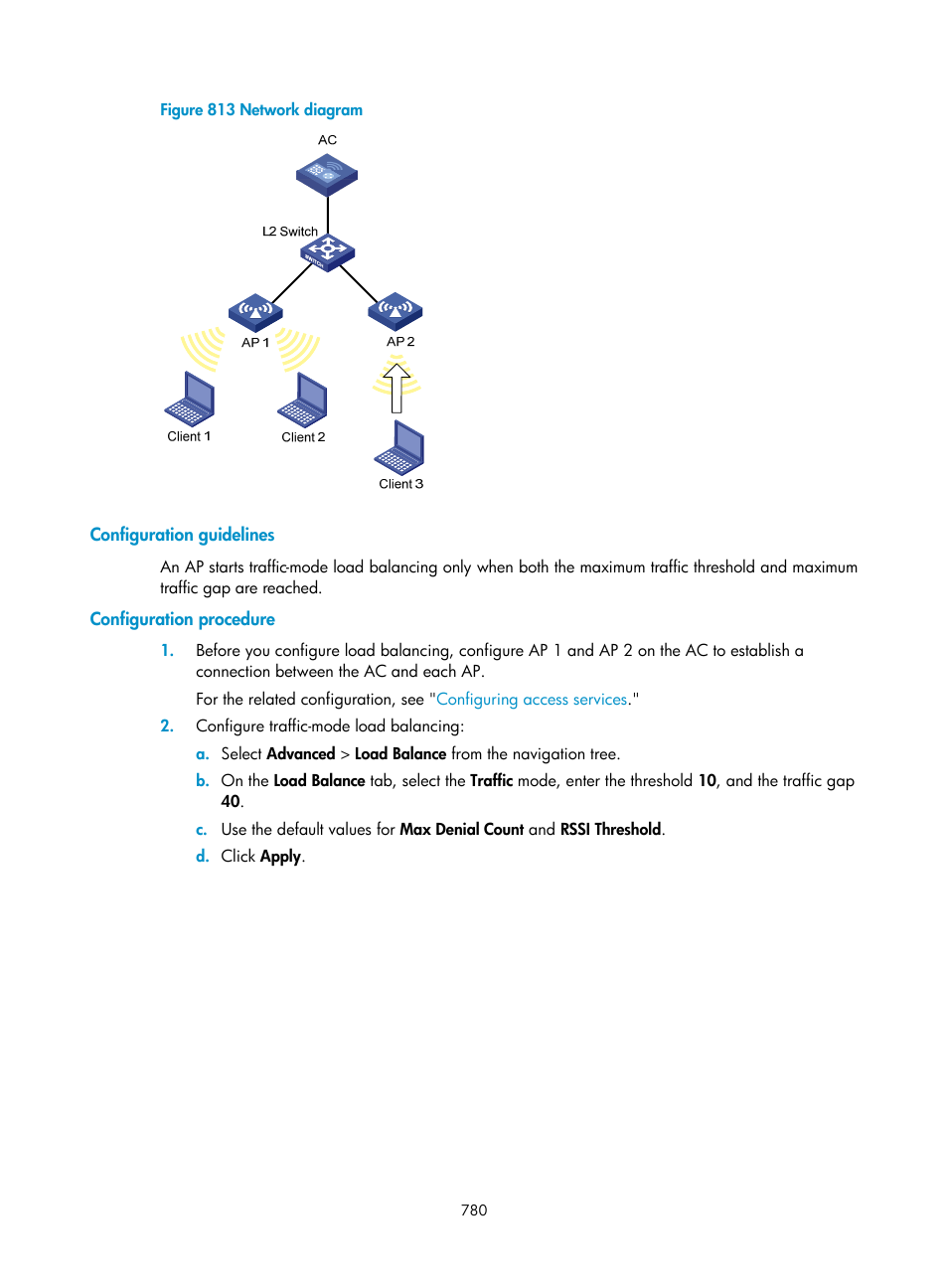 Configuration guidelines, Configuration procedure | H3C Technologies H3C WX3000E Series Wireless Switches User Manual | Page 801 / 965