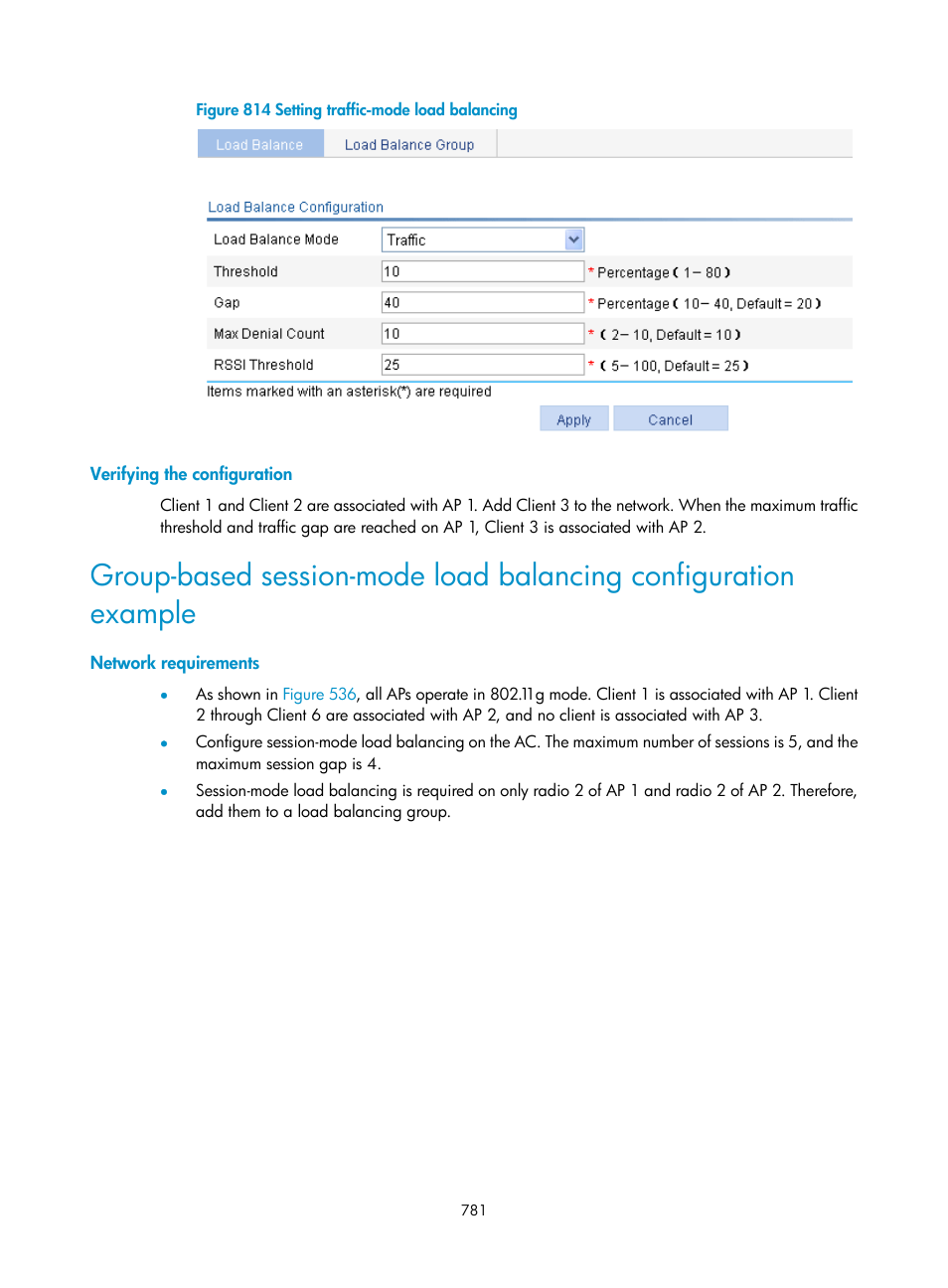 Verifying the configuration, Network requirements | H3C Technologies H3C WX3000E Series Wireless Switches User Manual | Page 802 / 965