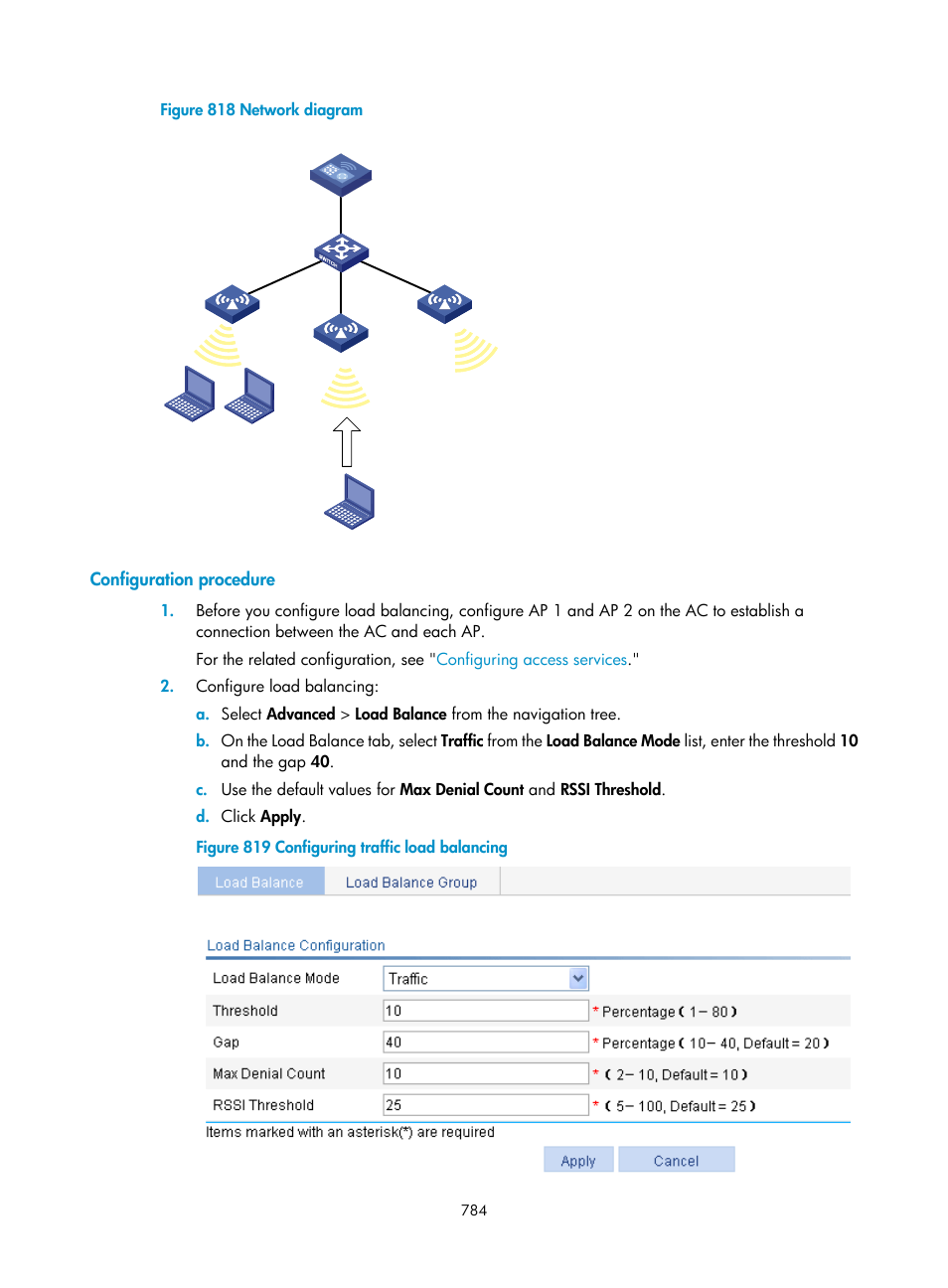 Configuration procedure | H3C Technologies H3C WX3000E Series Wireless Switches User Manual | Page 805 / 965