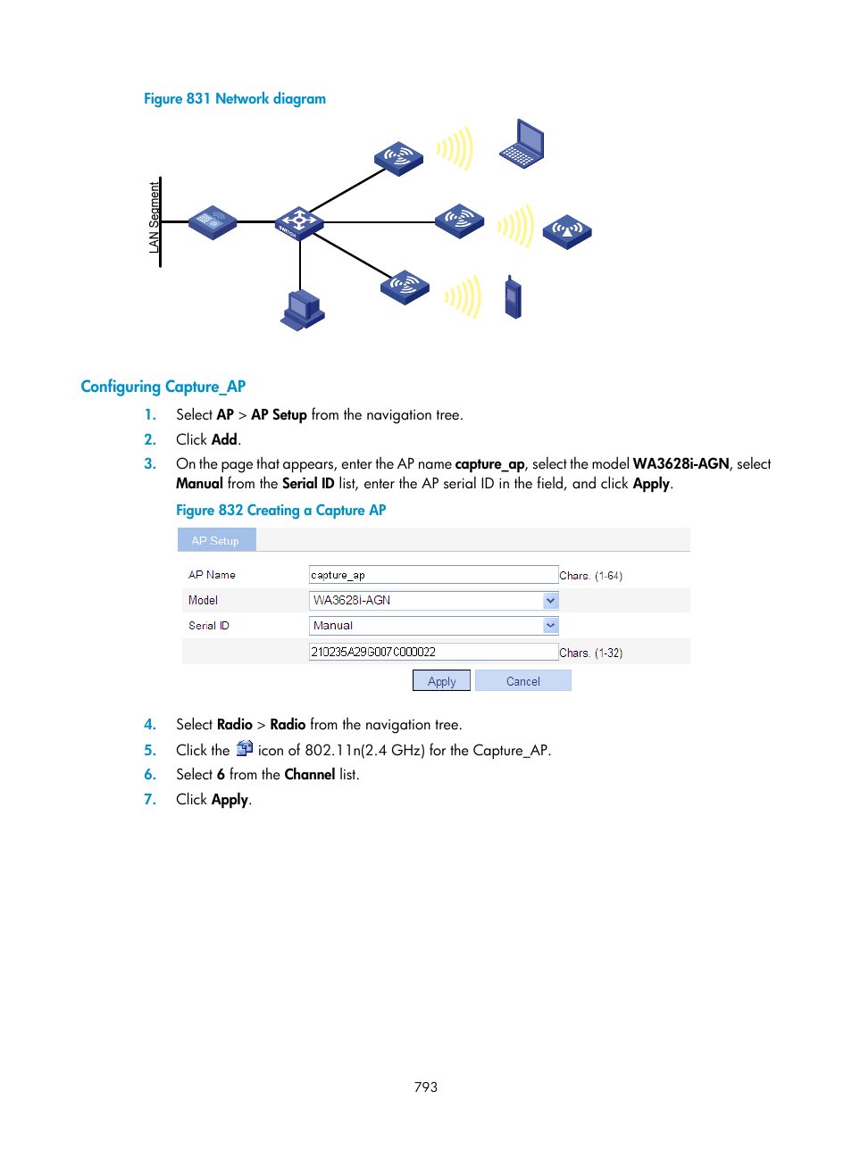 Configuring capture_ap | H3C Technologies H3C WX3000E Series Wireless Switches User Manual | Page 814 / 965