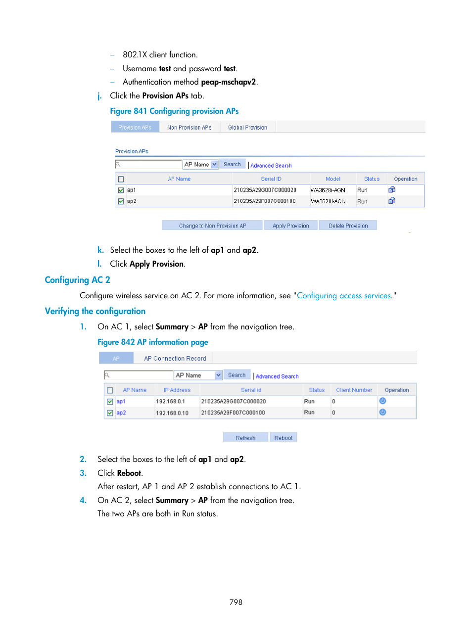 Configuring ac 2, Verifying the configuration | H3C Technologies H3C WX3000E Series Wireless Switches User Manual | Page 819 / 965