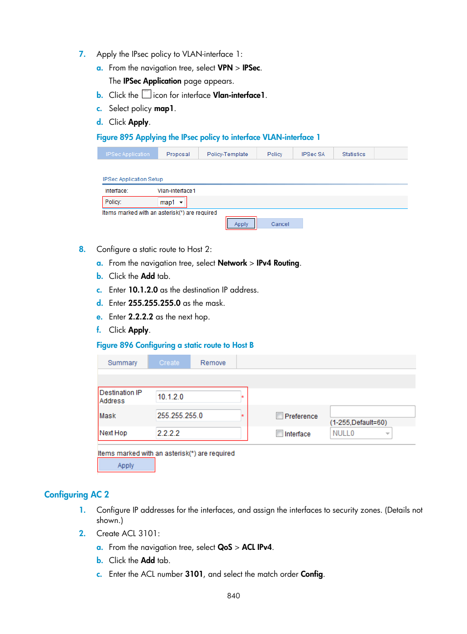 Configuring ac 2 | H3C Technologies H3C WX3000E Series Wireless Switches User Manual | Page 861 / 965