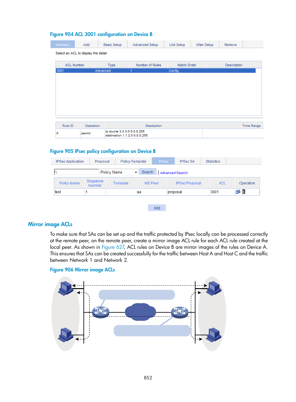 Mirror image acls | H3C Technologies H3C WX3000E Series Wireless Switches User Manual | Page 873 / 965