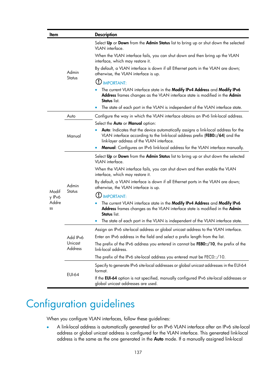 Configuration guidelines | H3C Technologies H3C WX3000E Series Wireless Switches User Manual | Page 150 / 459