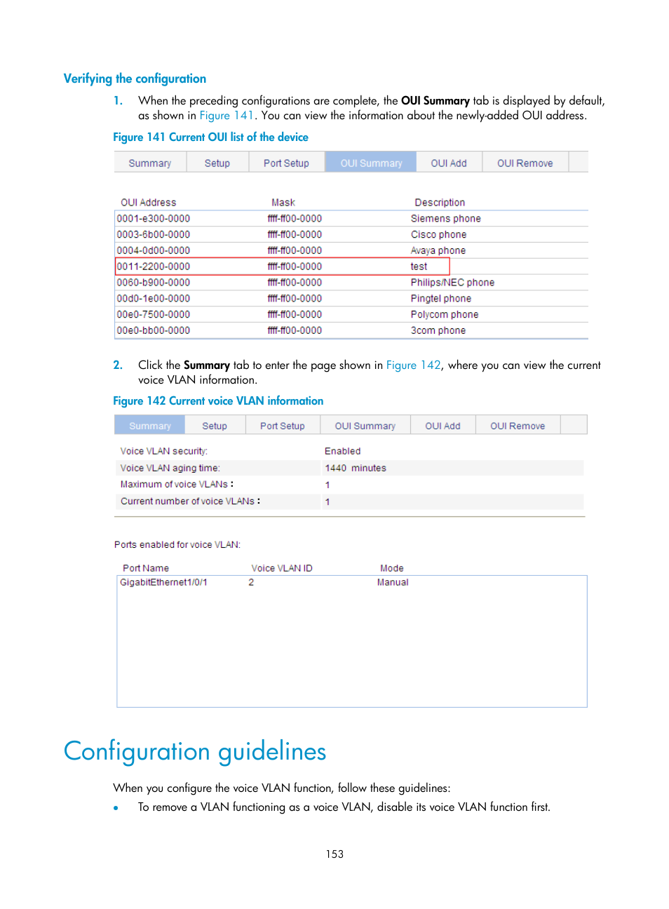 Verifying the configuration, Configuration guidelines | H3C Technologies H3C WX3000E Series Wireless Switches User Manual | Page 166 / 459