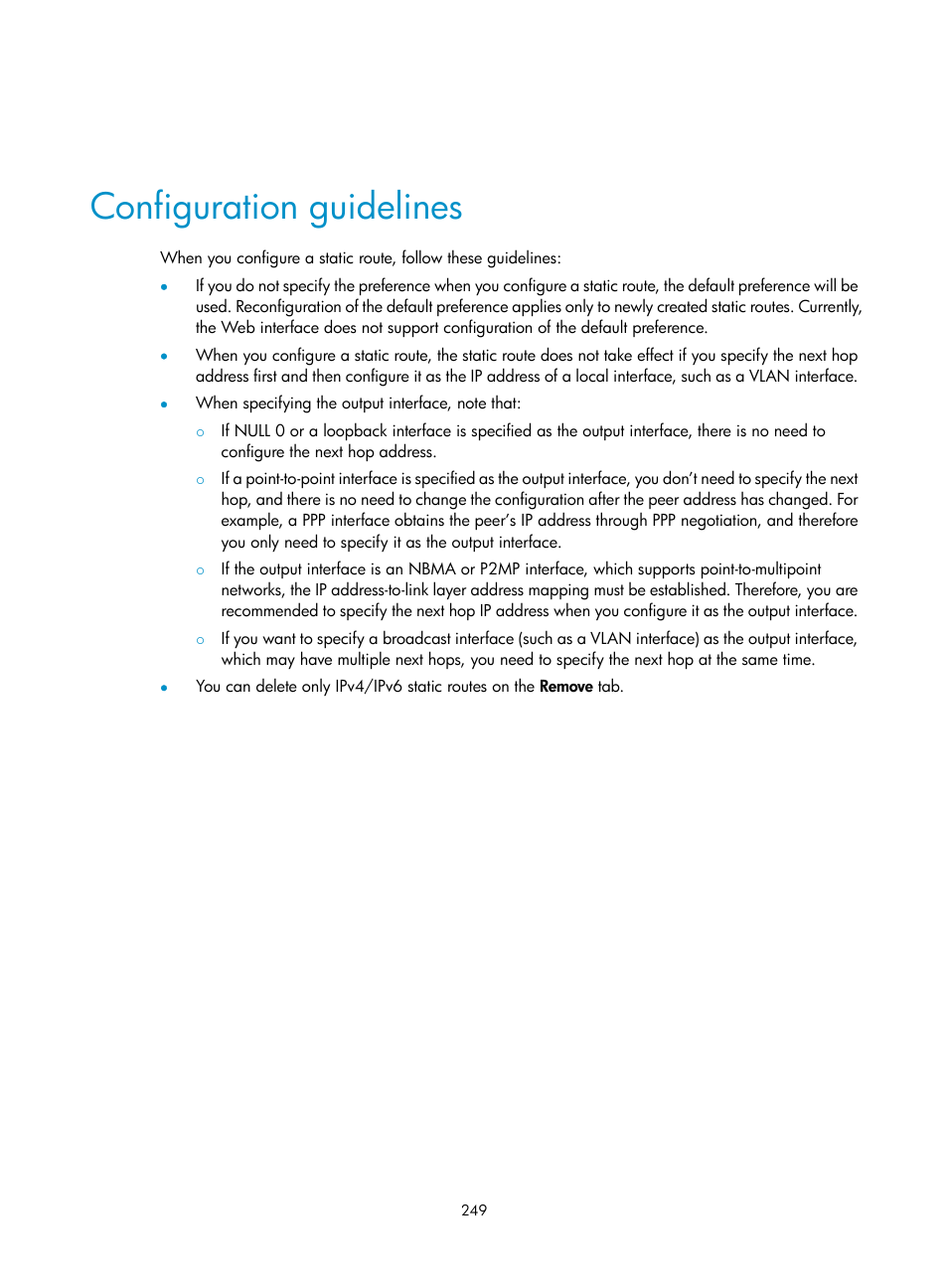 Configuration guidelines | H3C Technologies H3C WX3000E Series Wireless Switches User Manual | Page 262 / 459