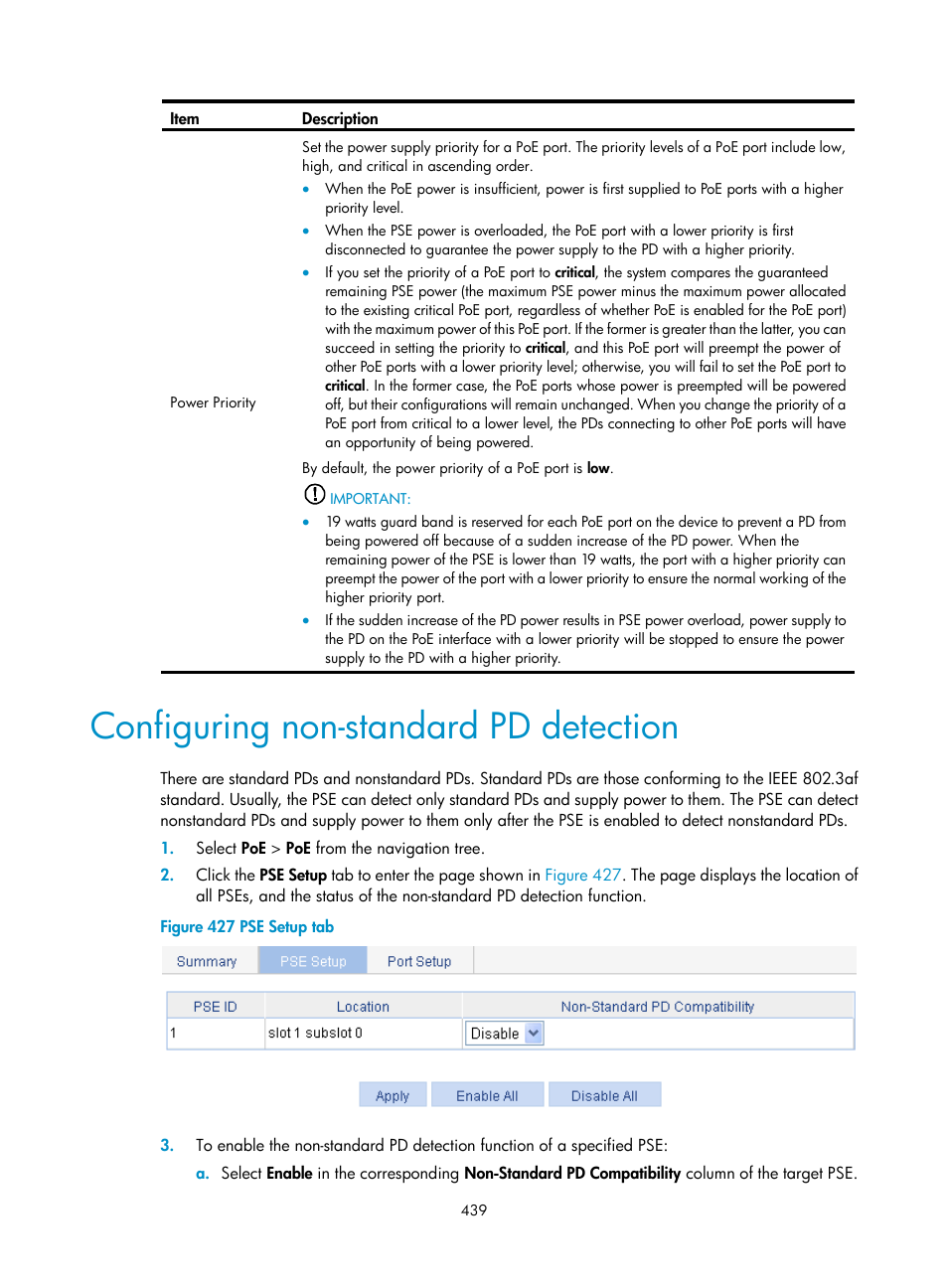 Configuring non-standard pd detection | H3C Technologies H3C WX3000E Series Wireless Switches User Manual | Page 452 / 459