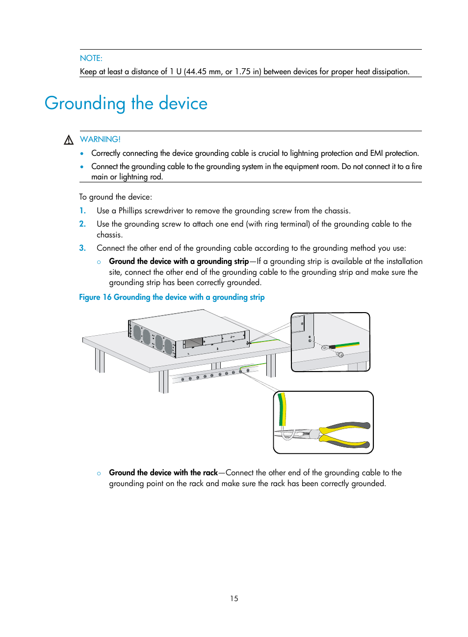 Grounding the device | H3C Technologies H3C WX5500E Series Access Controllers User Manual | Page 21 / 59