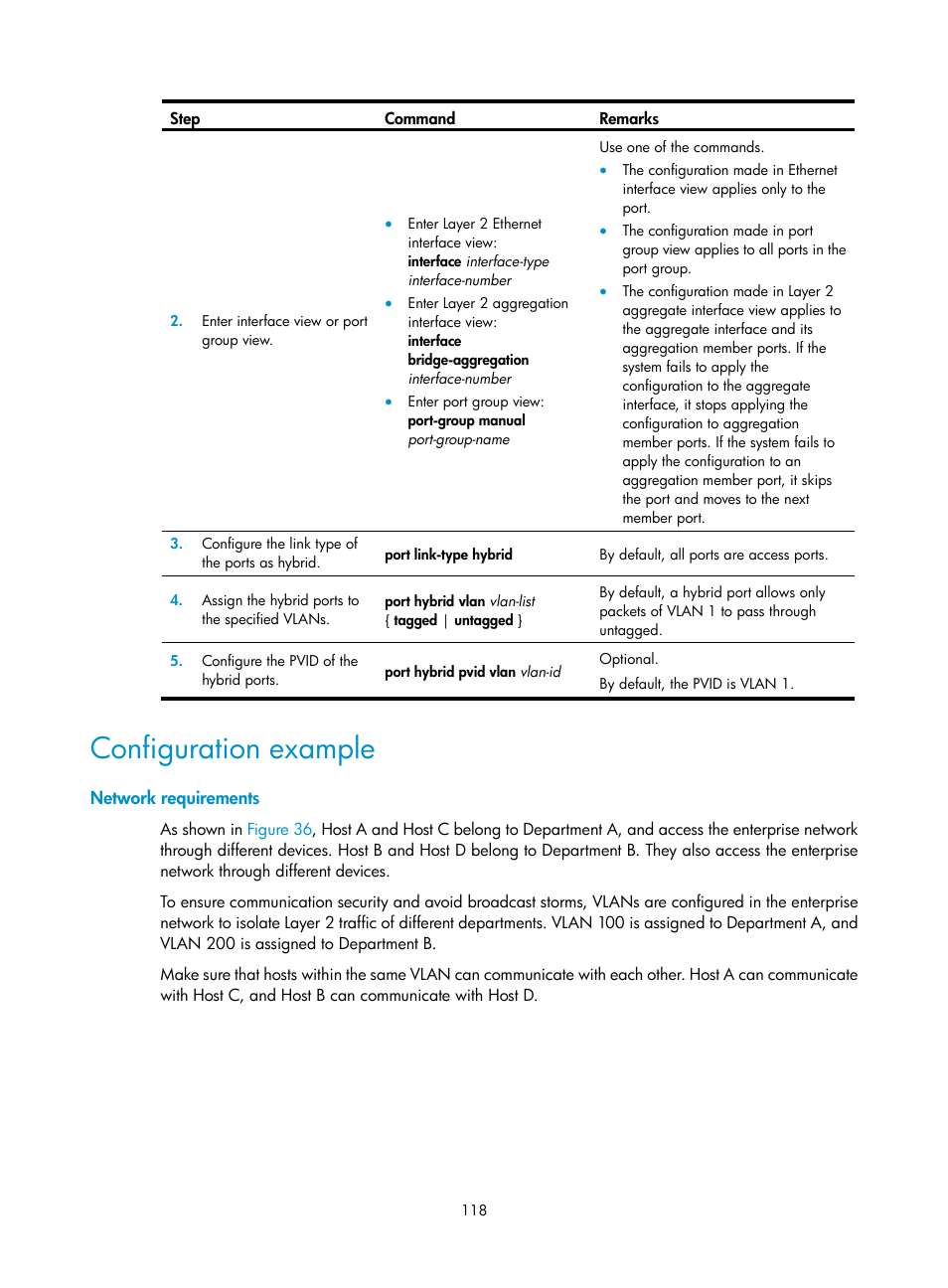 Configuration example, Network requirements | H3C Technologies H3C WX5500E Series Access Controllers User Manual | Page 129 / 221