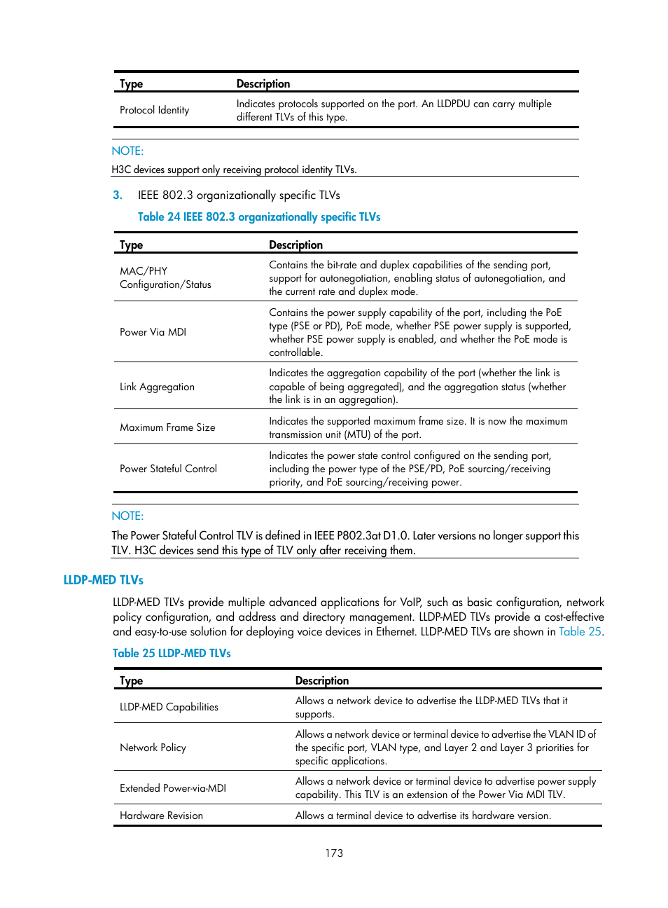 Lldp-med tlvs | H3C Technologies H3C WX5500E Series Access Controllers User Manual | Page 184 / 221