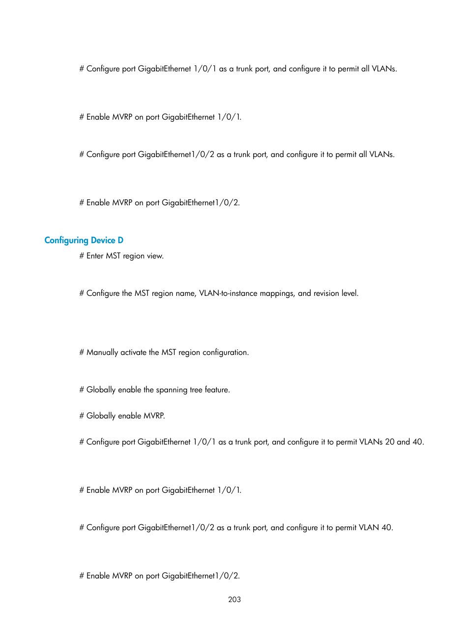 Configuring device d | H3C Technologies H3C WX5500E Series Access Controllers User Manual | Page 214 / 221