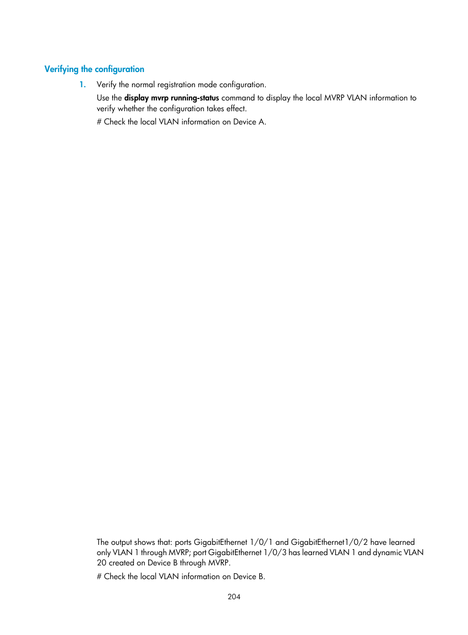 Verifying the configuration | H3C Technologies H3C WX5500E Series Access Controllers User Manual | Page 215 / 221