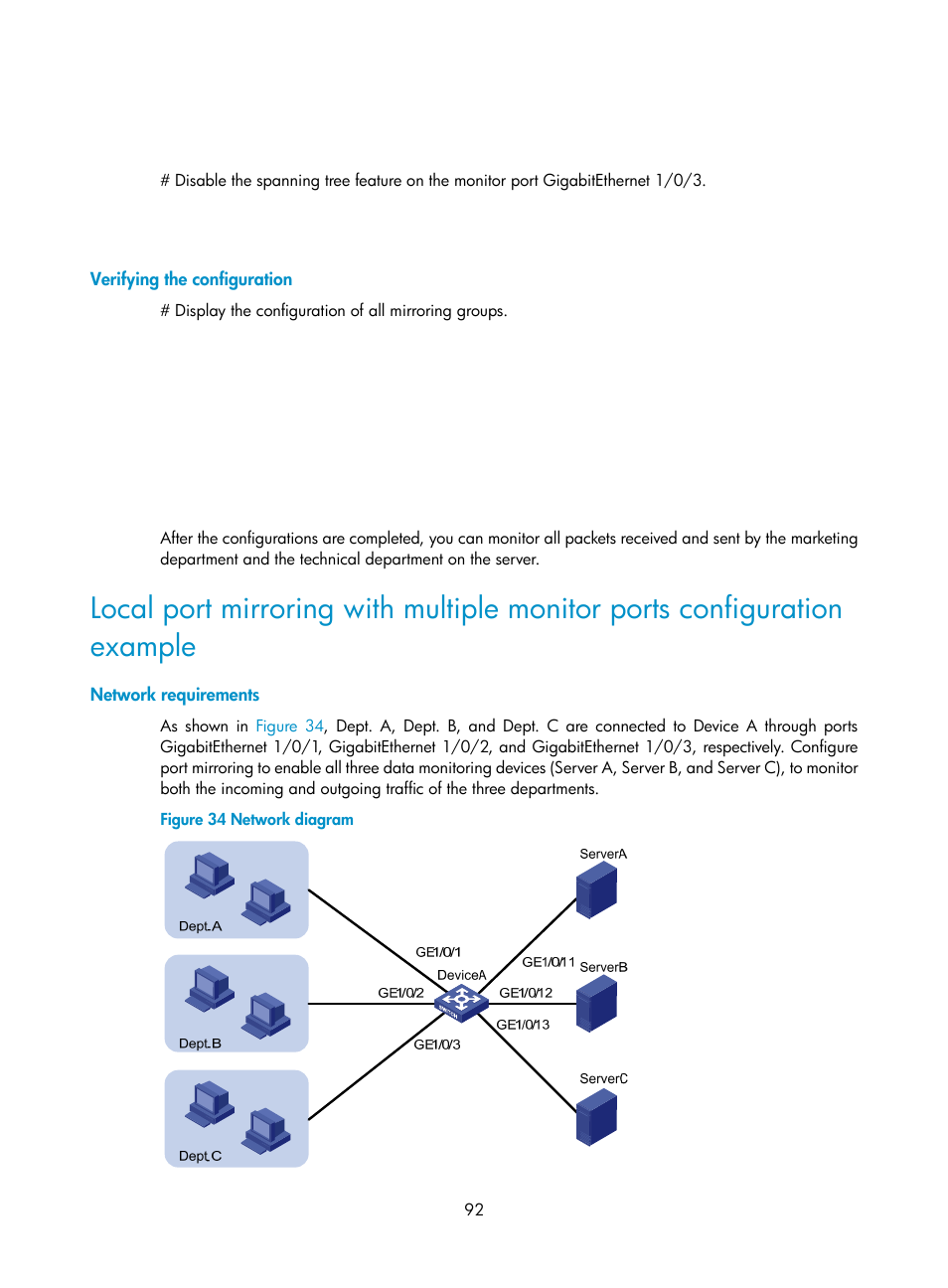 Verifying the configuration, Network requirements | H3C Technologies H3C WX5500E Series Access Controllers User Manual | Page 100 / 104
