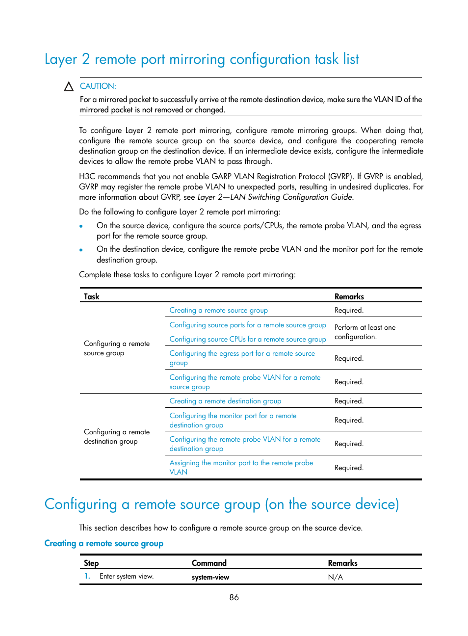 Creating a remote source group | H3C Technologies H3C WX5500E Series Access Controllers User Manual | Page 94 / 104