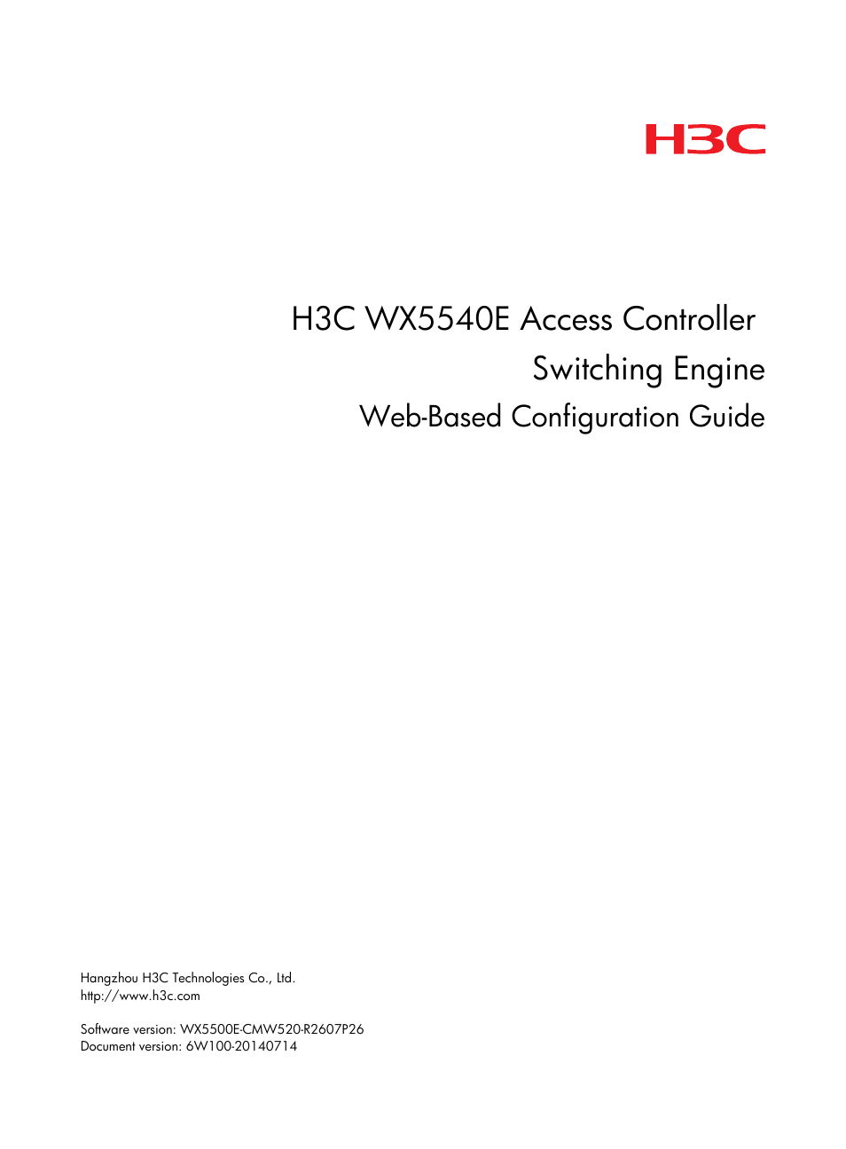 H3C Technologies H3C WX5500E Series Access Controllers User Manual | 254 pages