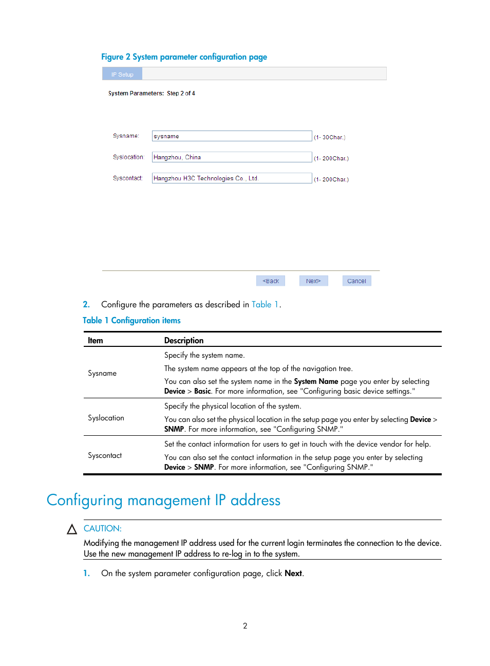 Configuring management ip address | H3C Technologies H3C WX5500E Series Access Controllers User Manual | Page 12 / 254