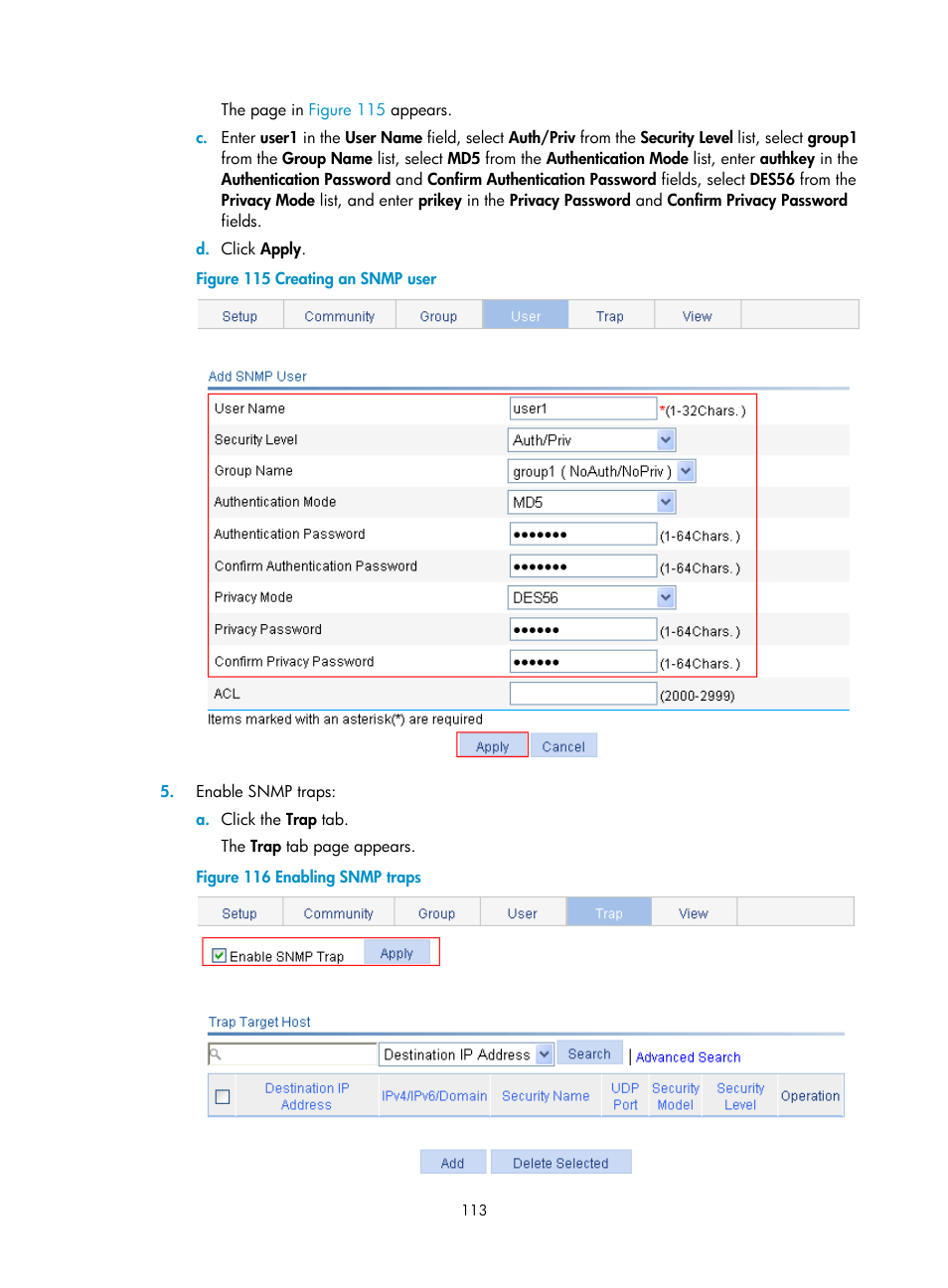 H3C Technologies H3C WX5500E Series Access Controllers User Manual | Page 123 / 254