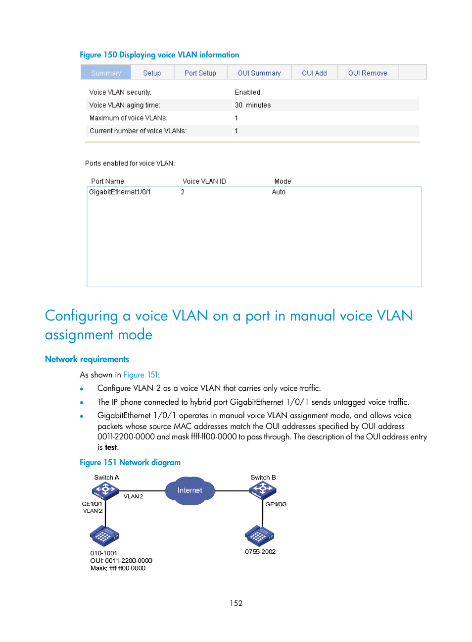 Network requirements, Shown in, Figure 150 | H3C Technologies H3C WX5500E Series Access Controllers User Manual | Page 162 / 254