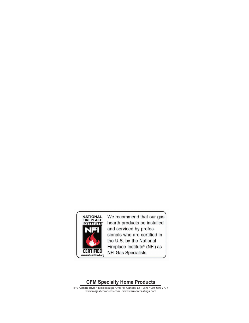 Cfm specialty home products | CFM UVC43 User Manual | Page 20 / 20