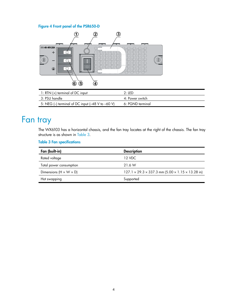 Fan tray | H3C Technologies H3C WX6000 Series Access Controllers User Manual | Page 12 / 90