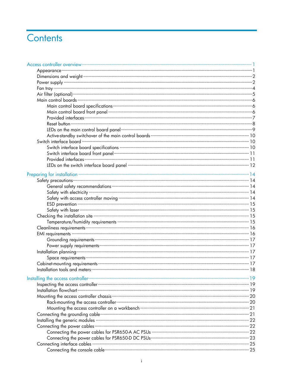 H3C Technologies H3C WX6000 Series Access Controllers User Manual | Page 6 / 90