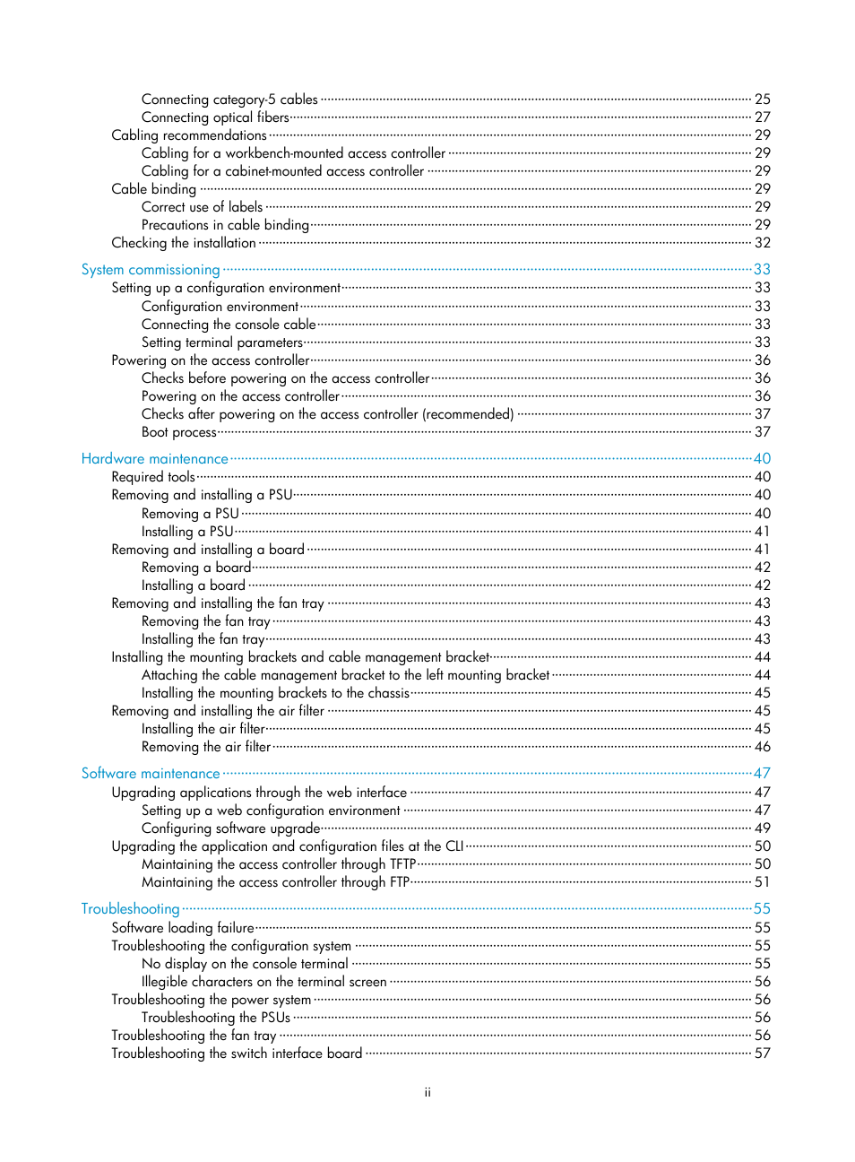 H3C Technologies H3C WX6000 Series Access Controllers User Manual | Page 7 / 90
