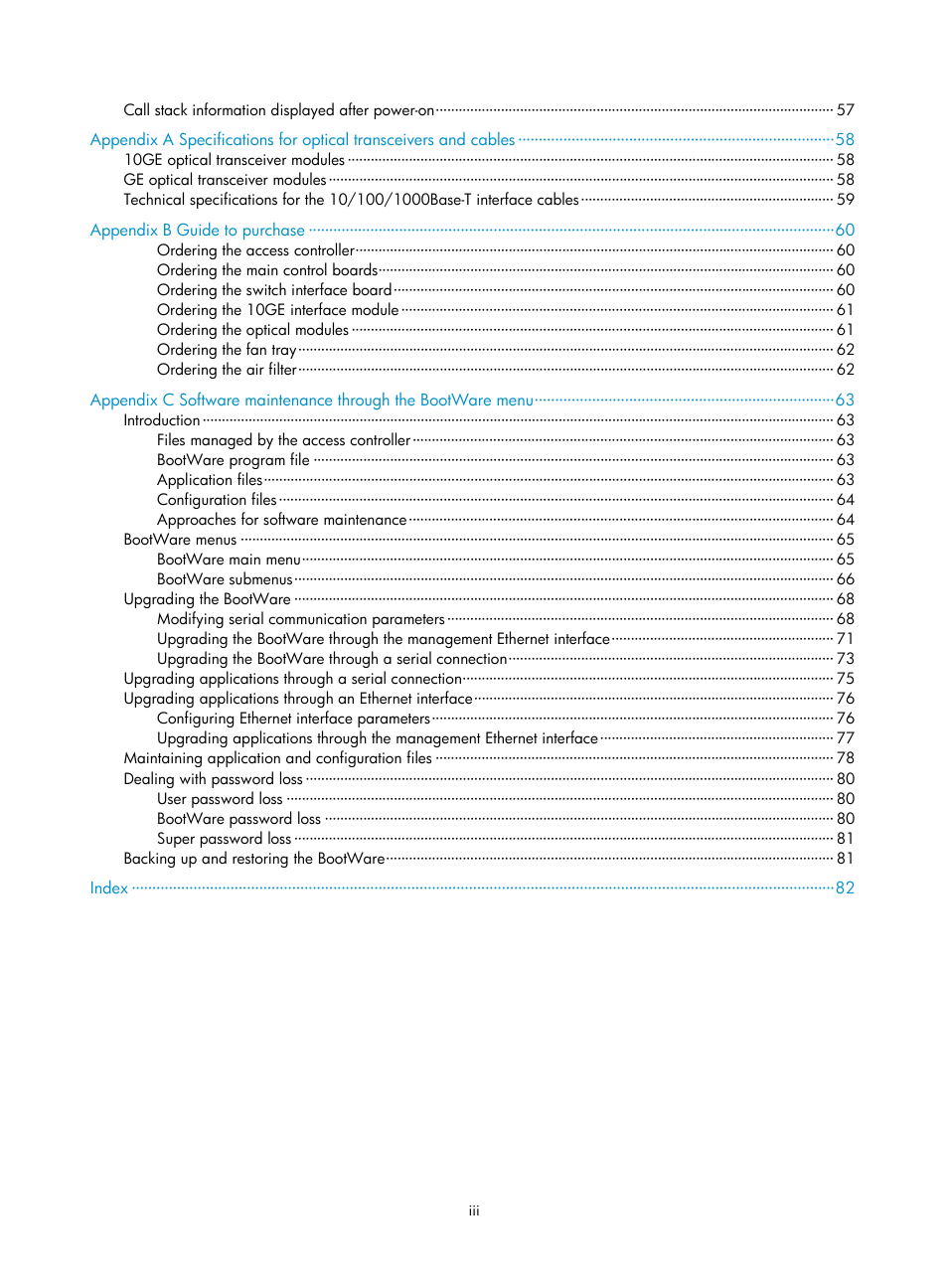 H3C Technologies H3C WX6000 Series Access Controllers User Manual | Page 8 / 90