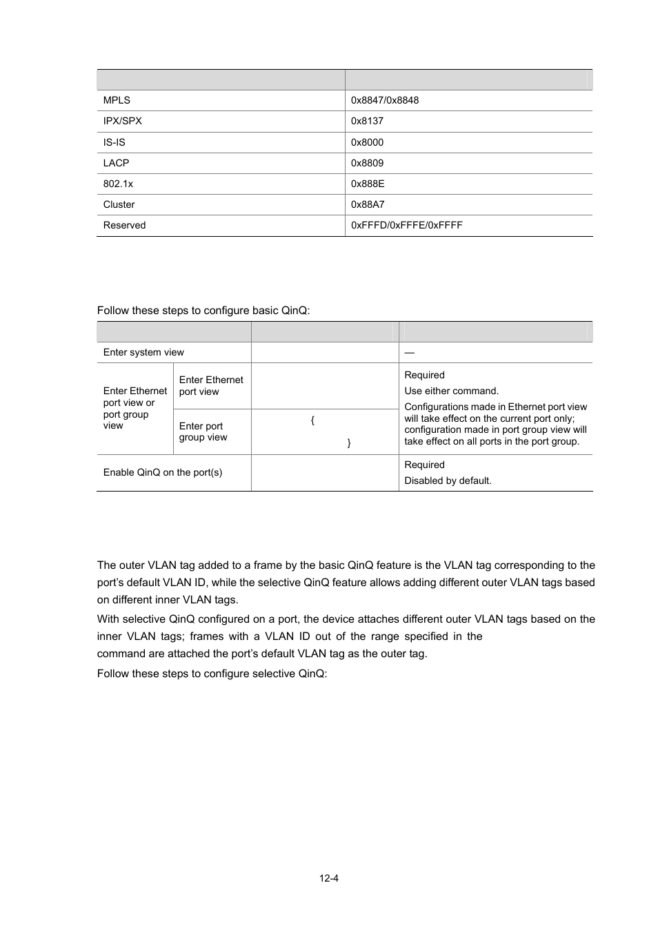 Configuring basic qinq, Configuring selective qinq, 4 configuring selective qinq | H3C Technologies H3C WX6000 Series Access Controllers User Manual | Page 103 / 678