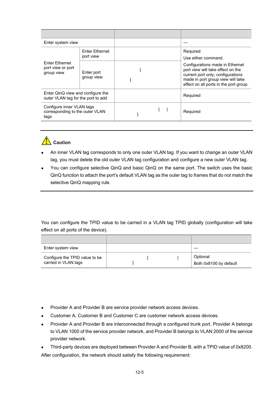 Qinq configuration example, Network requirements | H3C Technologies H3C WX6000 Series Access Controllers User Manual | Page 104 / 678