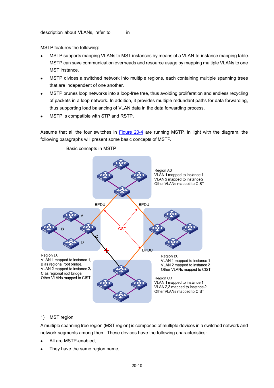 Basic concepts in mstp | H3C Technologies H3C WX6000 Series Access Controllers User Manual | Page 168 / 678