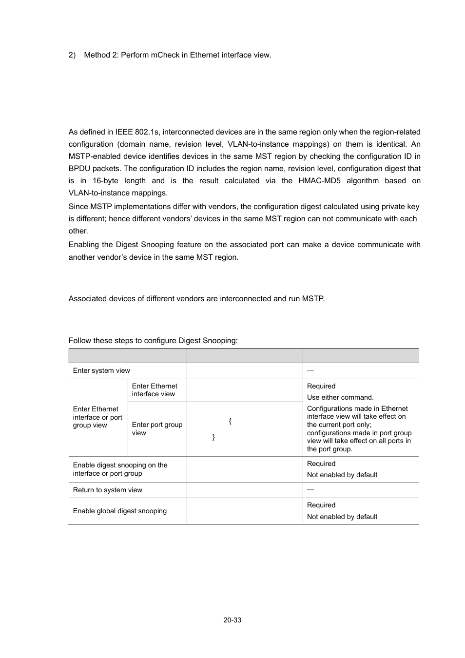 Configuring digest snooping, Configuration prerequisites, Configuration procedure | 33 configuration procedure | H3C Technologies H3C WX6000 Series Access Controllers User Manual | Page 191 / 678