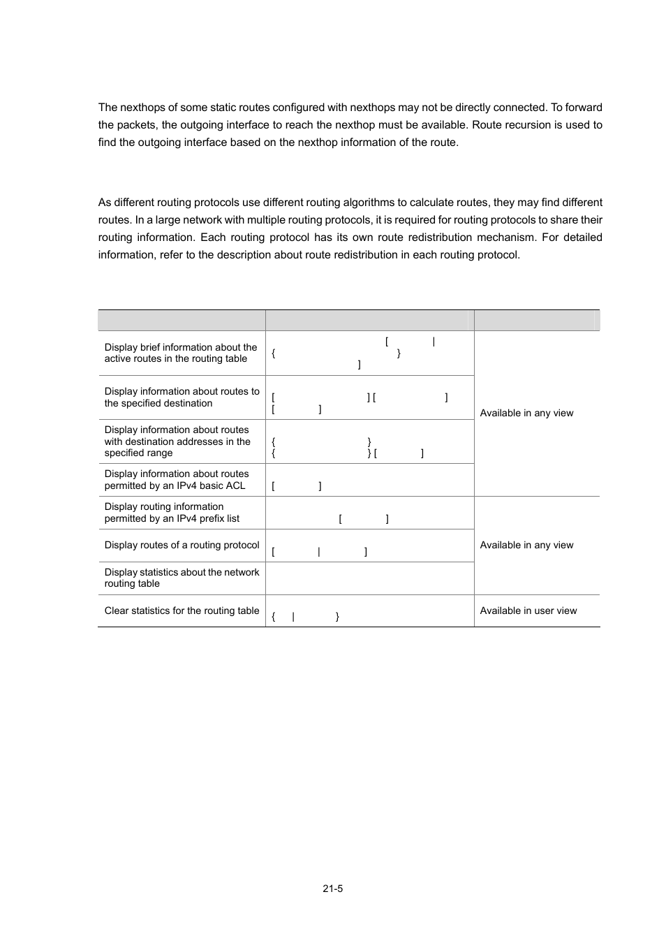 Route recursion, Sharing of routing information, Displaying and maintaining a routing table | 5 sharing of routing information | H3C Technologies H3C WX6000 Series Access Controllers User Manual | Page 207 / 678