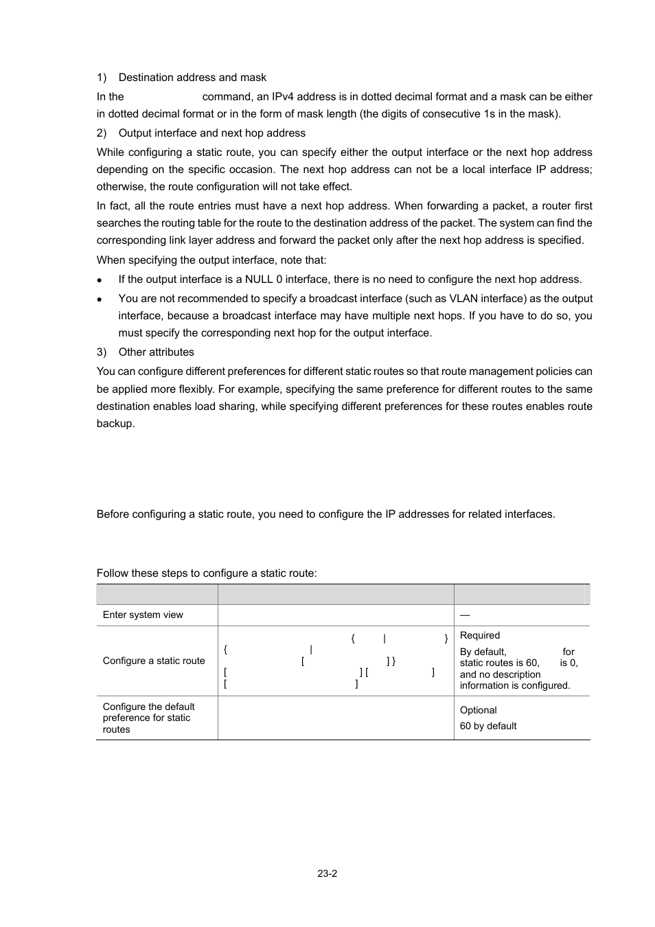 Configuring a static route, Configuration prerequisites, Configuration procedure | 2 configuration procedure | H3C Technologies H3C WX6000 Series Access Controllers User Manual | Page 214 / 678