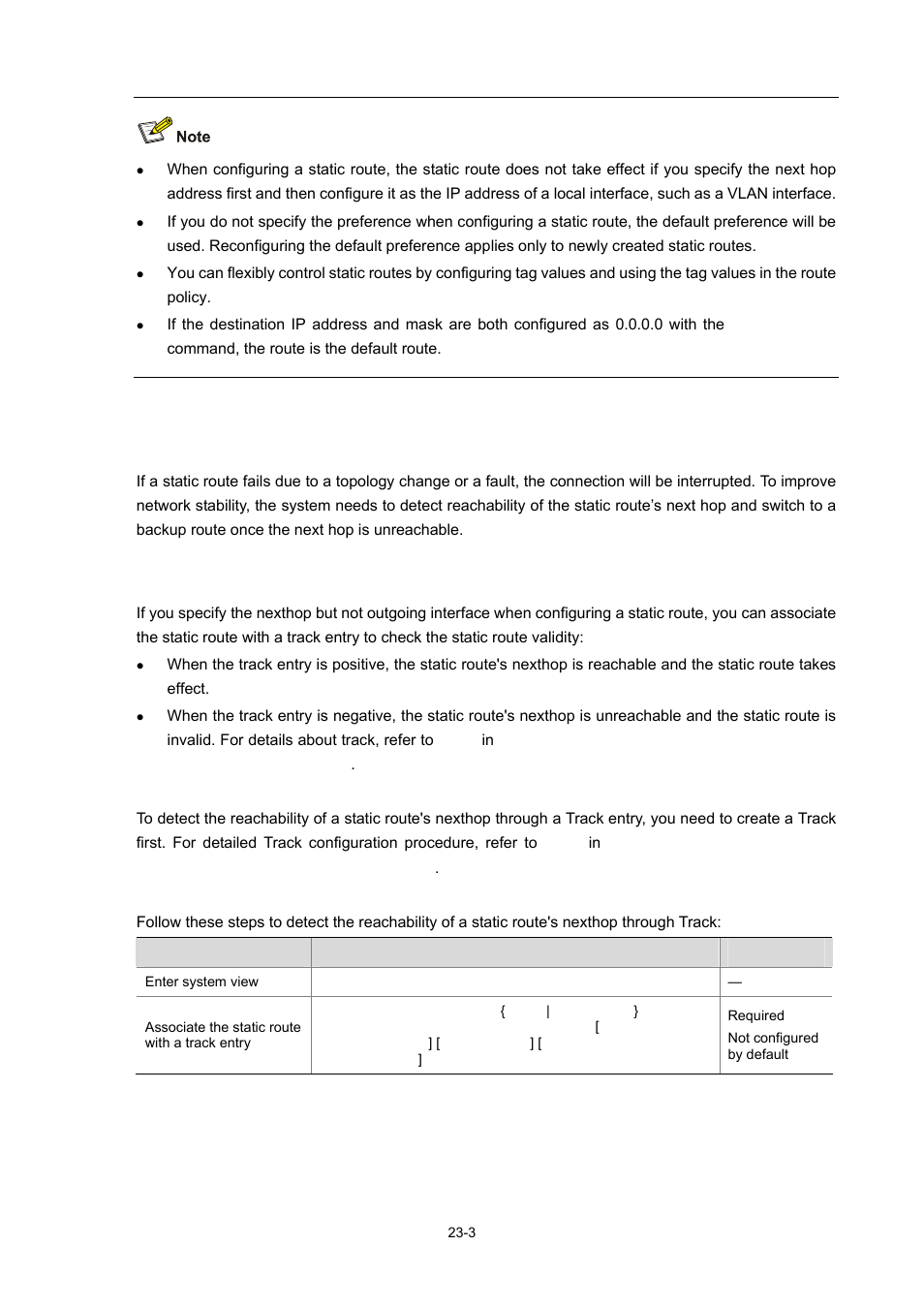 Detecting nexthop reachability through track, Network requirements, Configuration procedure | H3C Technologies H3C WX6000 Series Access Controllers User Manual | Page 215 / 678