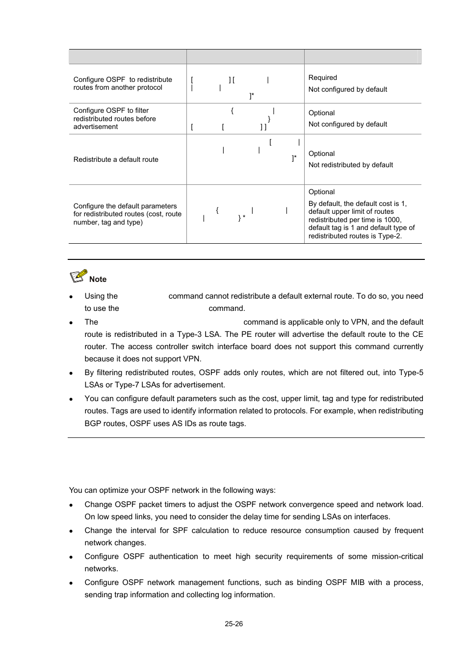 Configuring ospf network optimization | H3C Technologies H3C WX6000 Series Access Controllers User Manual | Page 260 / 678