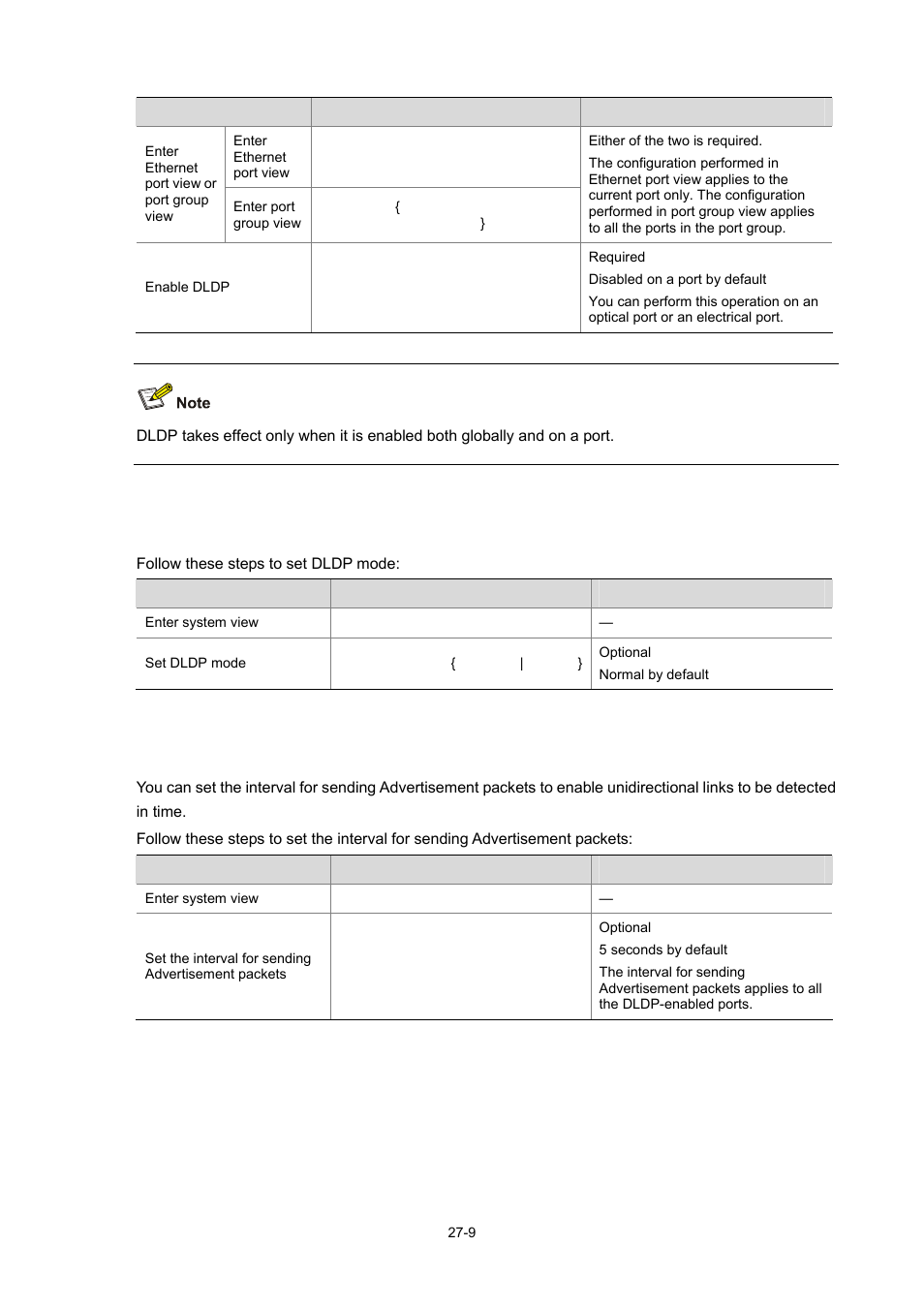 Setting dldp mode | H3C Technologies H3C WX6000 Series Access Controllers User Manual | Page 301 / 678