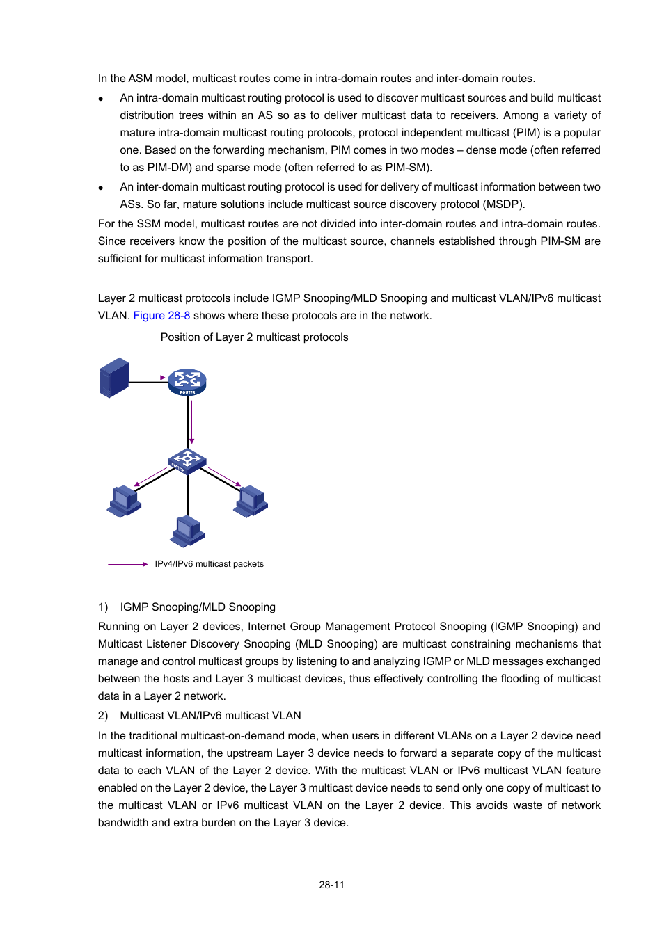 Layer 2 multicast protocols | H3C Technologies H3C WX6000 Series Access Controllers User Manual | Page 317 / 678