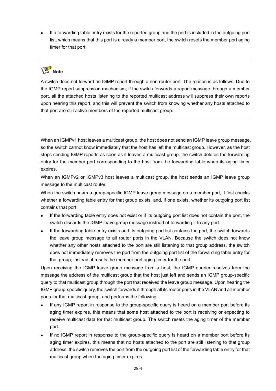 When receiving a leave group message | H3C Technologies H3C WX6000 Series Access Controllers User Manual | Page 322 / 678