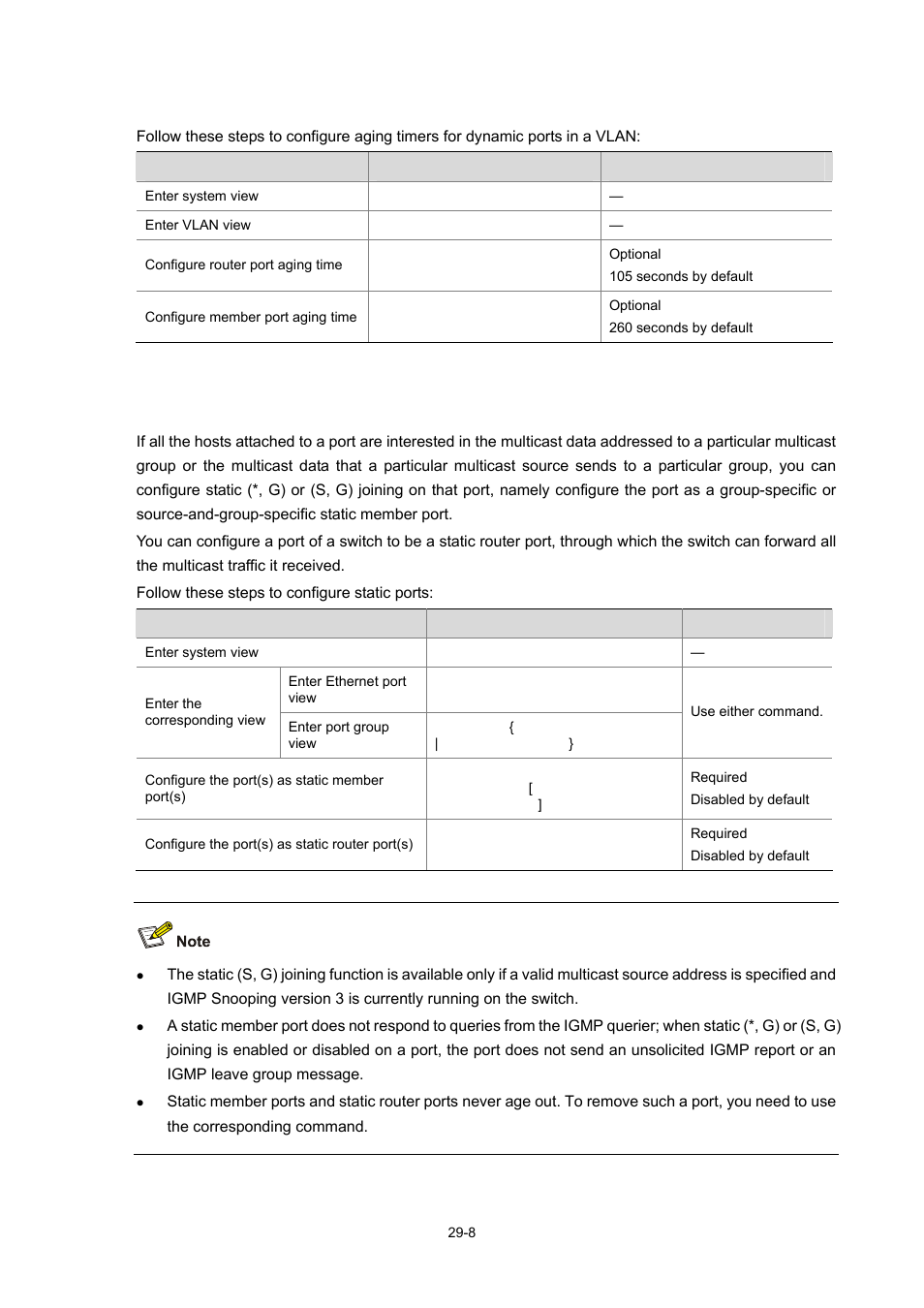 Configuring static ports | H3C Technologies H3C WX6000 Series Access Controllers User Manual | Page 326 / 678