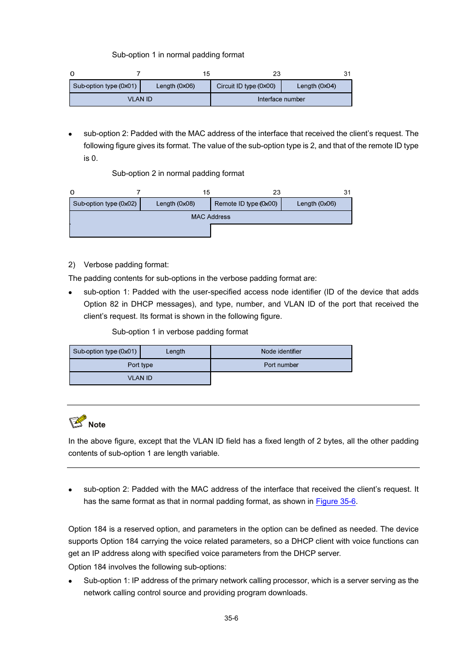 Option 184 | H3C Technologies H3C WX6000 Series Access Controllers User Manual | Page 379 / 678