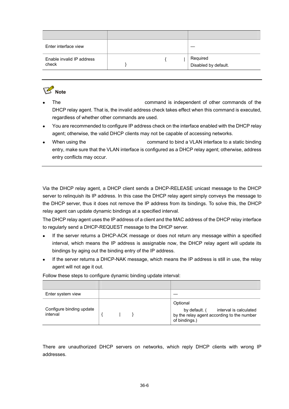 Configuring dynamic binding update interval, Enabling unauthorized dhcp servers detection | H3C Technologies H3C WX6000 Series Access Controllers User Manual | Page 386 / 678